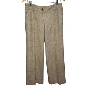 Ann Taylor LOFT Wool Tweed Wide Leg Pants Size 8 Cuffed Y2K Career